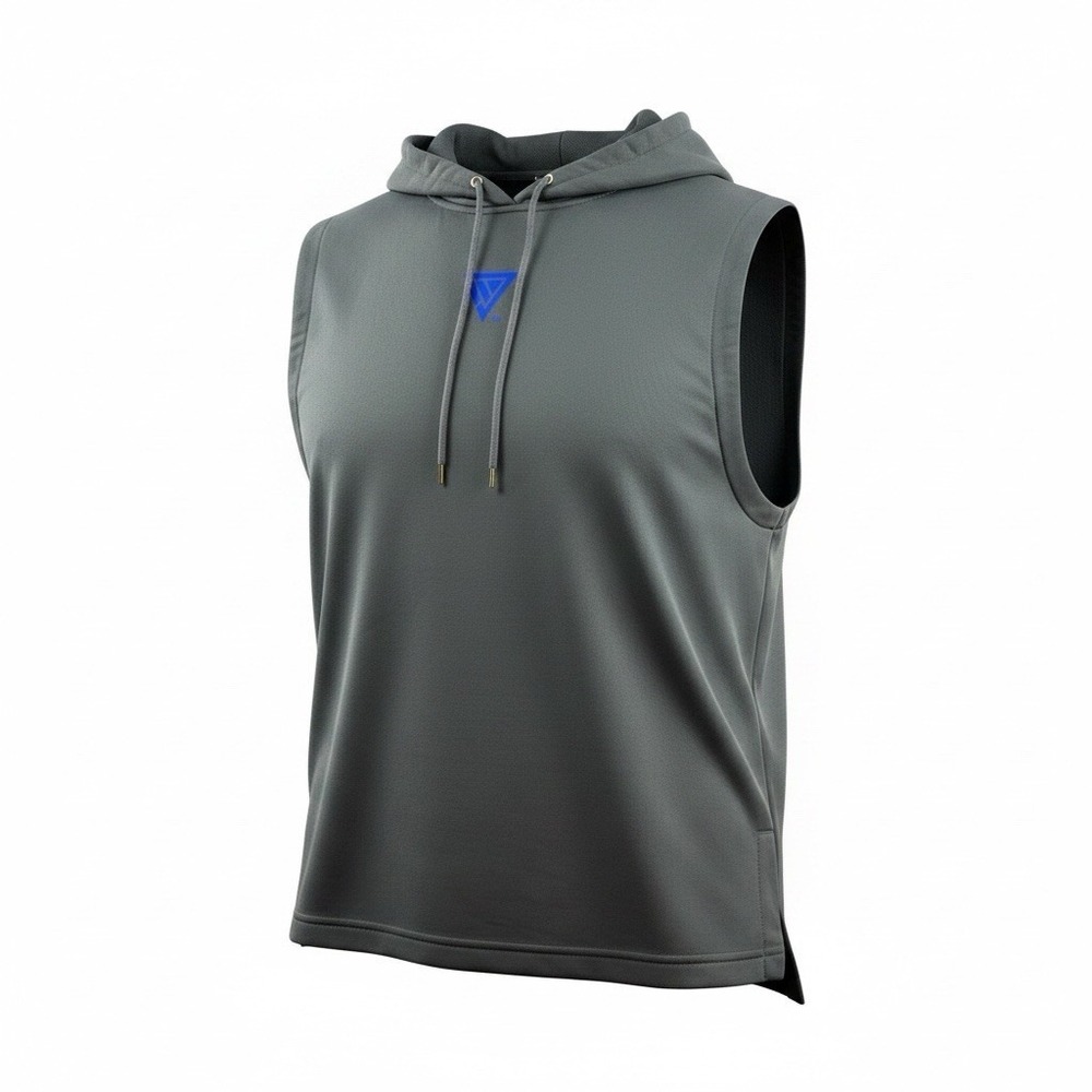 D2W Driven To Win Grey Sleeveless Hoodie "Sun's Out, Guns Out," Men's Sz L